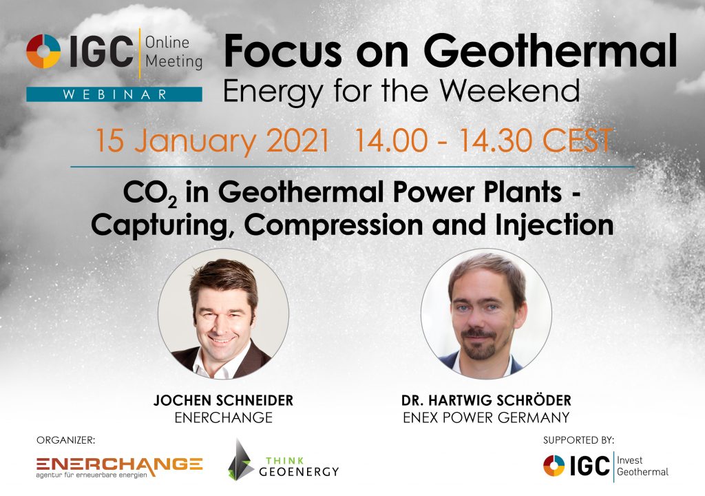 Webinar – CO2 in Geothermal Power Plants – capturing, compression, injection – Jan 15, 2021