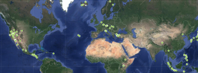 Global Locations of Geothermal Plants