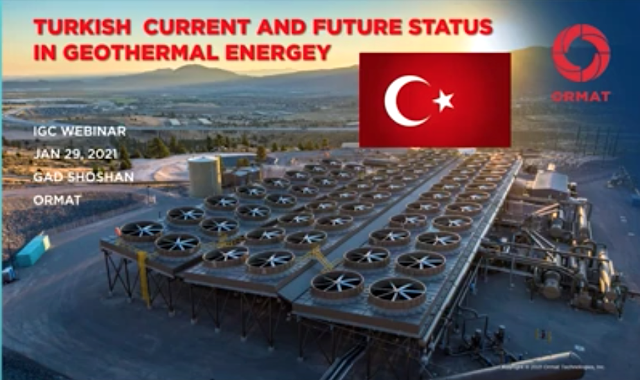 Webinar recording – Recent installations, and the future of geothermal in Turkey – Gad Shoshan, Ormat