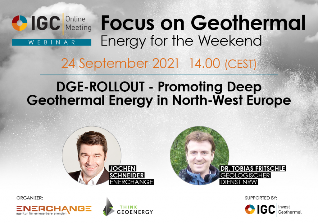 Webinar – Promoting Deep Geothermal in NW Europe, Sept. 24, 2021