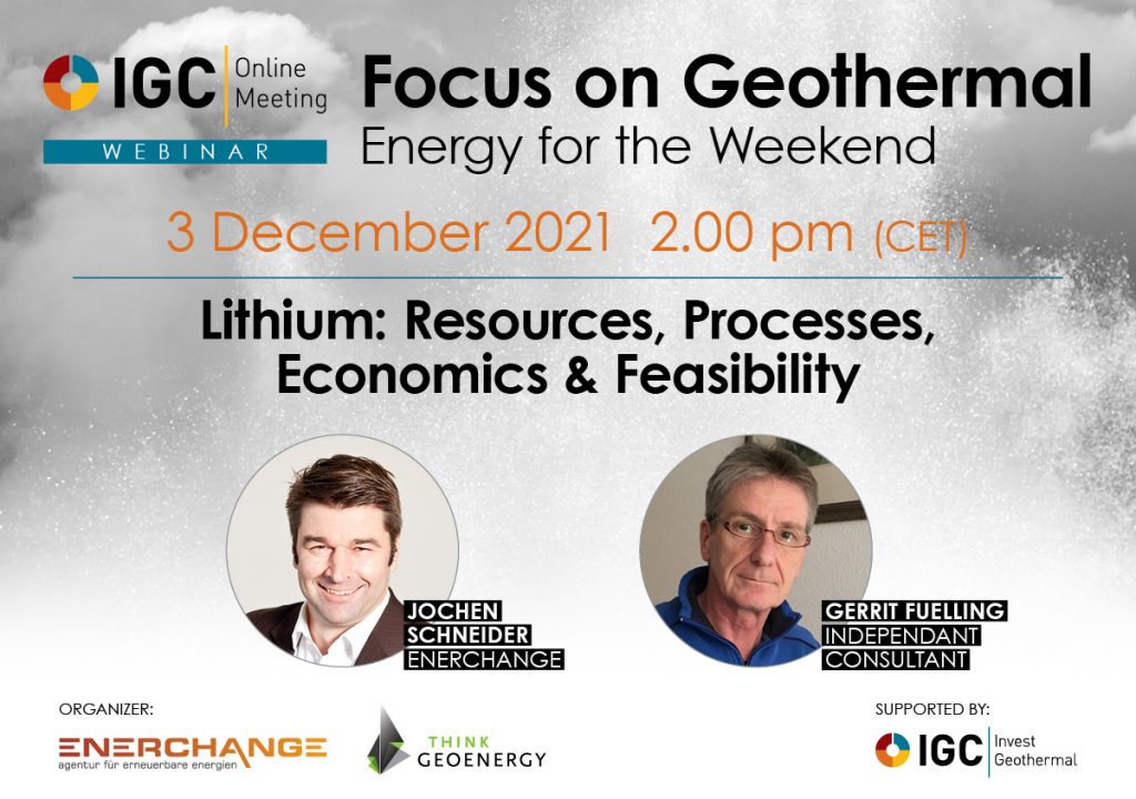 Webinar – Lithium: Resources, Processes, Economics & Feasibility, Dec 03, 2021