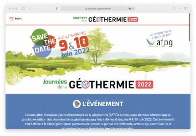 Journées de la Géothermie, Aix-les-Bains,  June 9-10, 2022