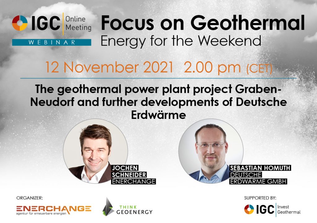 Webinar – Geothermal development by Deutsche Erdwärme – Nov 12, 2021