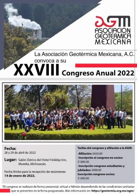 Call for Abstracts – Mexican Geothermal Congress, April 28-29, 2022
