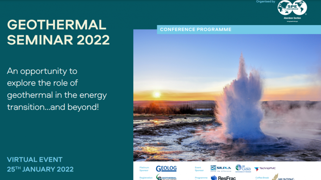 Seminar on geothermal and energy transition, SPE Aberdeen, 25 January 2022