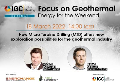 Webinar – Micro Turbine Drilling, new exploration possibilities for geothermal, Mar 18, 2022