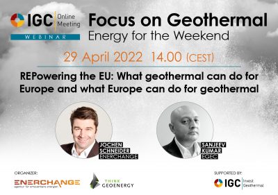 Webinar – REPowering the EU – geothermal’s role, Apr. 29, 2022