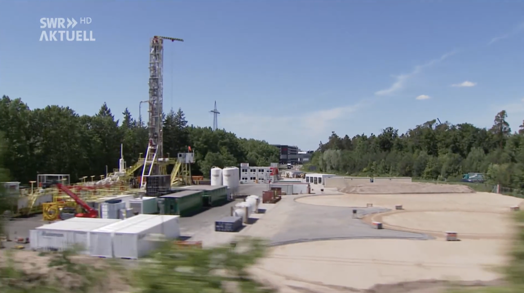 Bohrbeginn für das Projekt Graben-Neudorf bei Karlsruhe, Deutschland