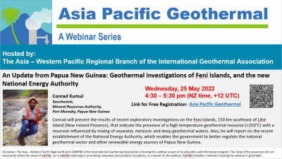 Webinar – Geothermal investigation of Feni Islands, PNG, 25 May 2022