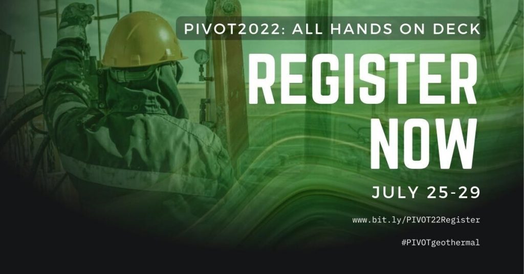 Geothermal heat at PIVOT 2022 online geothermal conference