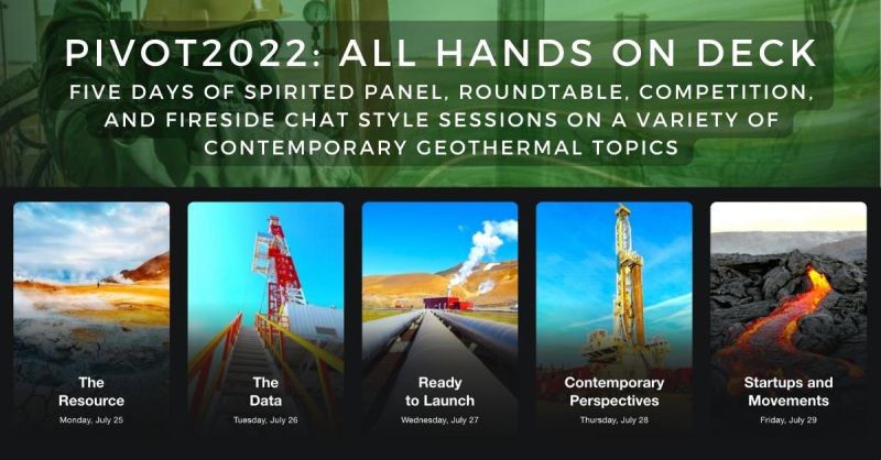 Countdown & Program – PIVOT geothermal conference, July 25-29, 2022