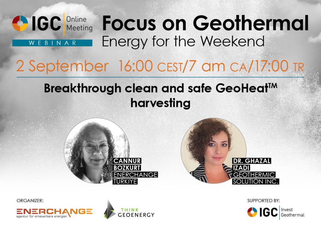 Webinar – Breakthrough clean and safe GeoHeatTM harvesting, Sep 2, 2022