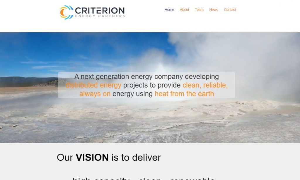 Criterion EP forms advisory group for commercialization of geothermal projects