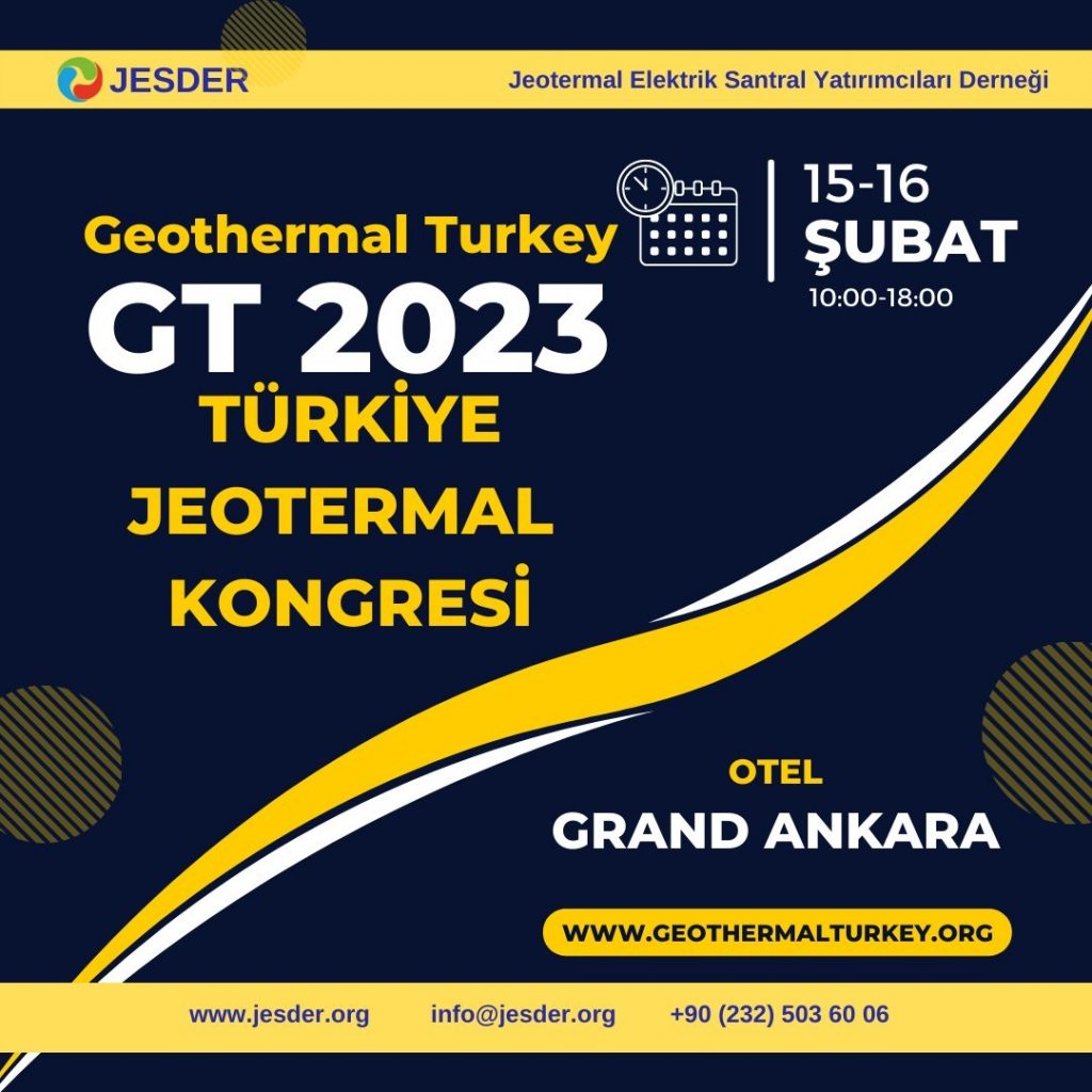6th Geothermal Congress of Turkiye, JESDER, February 15-16, 2023