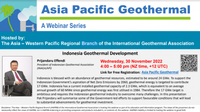 Webinar – Geothermal development in Indonesia, 30 November 2022