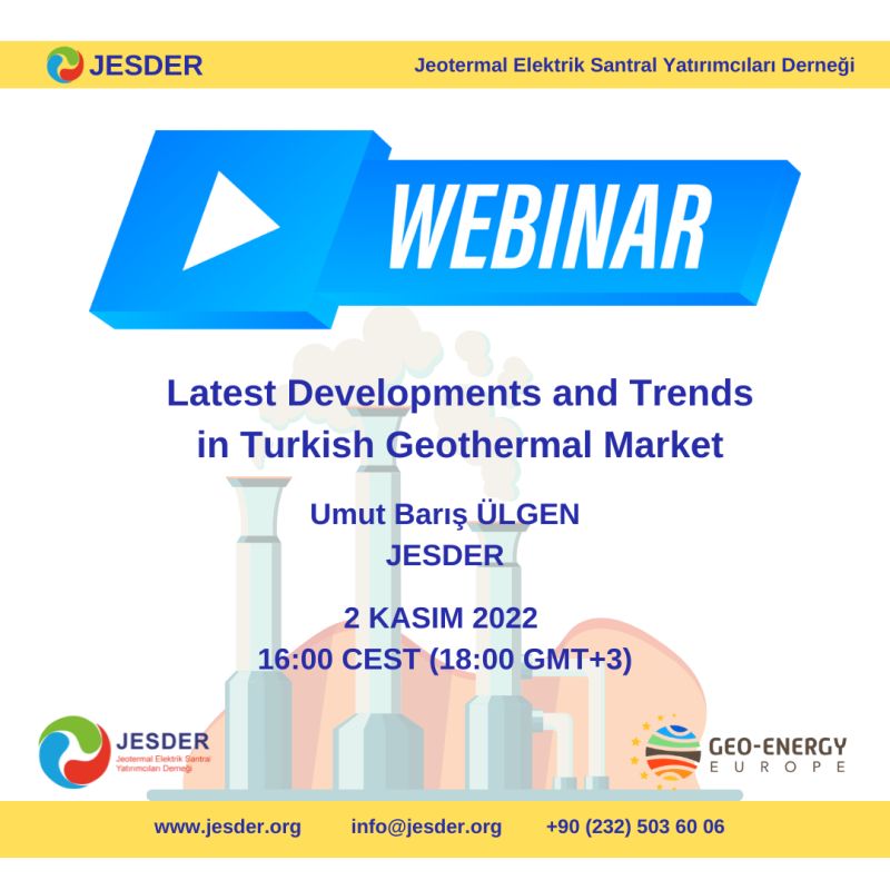 Webinar – Latest Developments in Turkish Geothermal Market, 2 November 2022