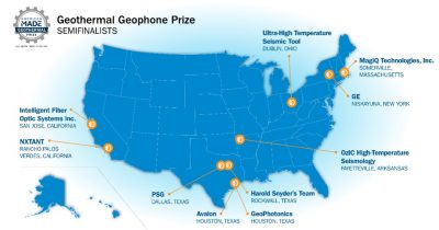 Semifinalists announced for US DOE Geothermal Geophone Prize