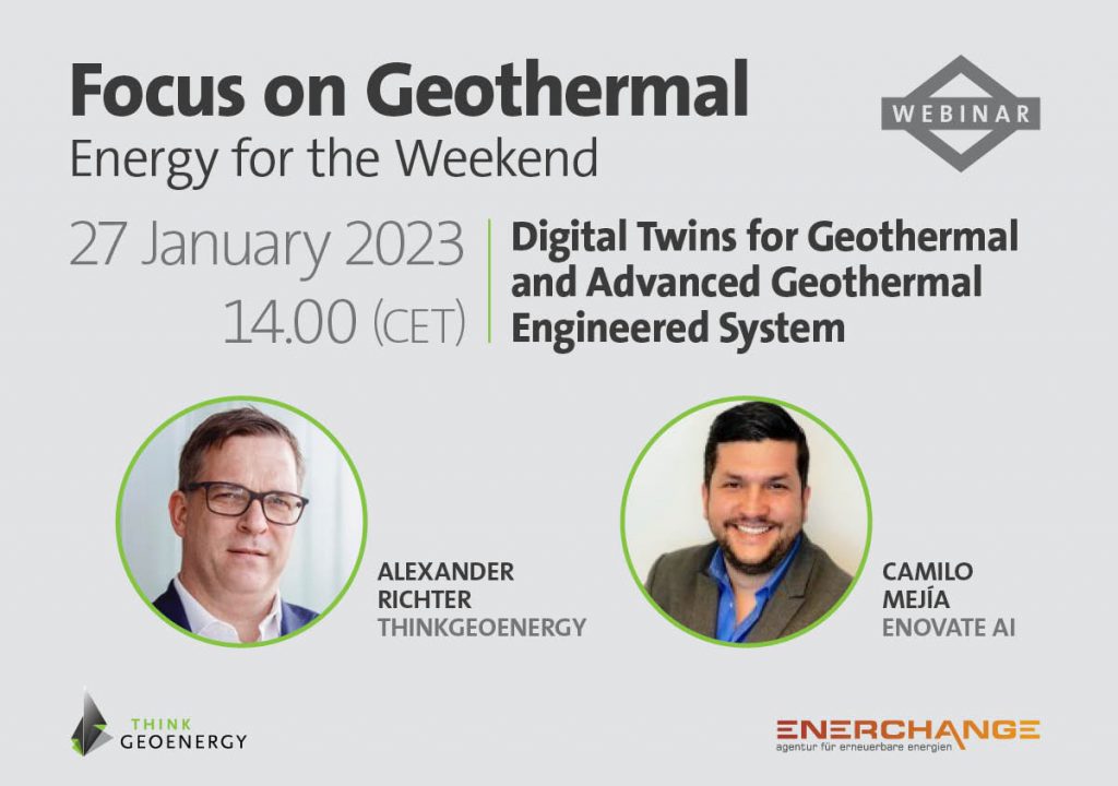 Webinar – Digital Twins for Geothermal and Advanced Geothermal Engineered System, Jan 27, 2023