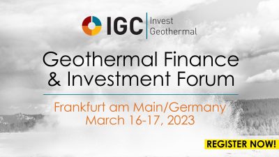 IGC Invest Geothermal – 16 to 17 March 2023, Frankfurt, Germany