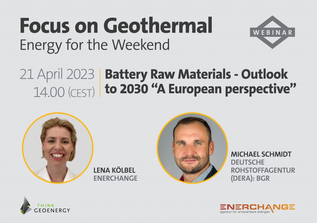 Webinar – Battery Raw Materials: Outlook to 2030 “A European perspective”, April 21, 2023