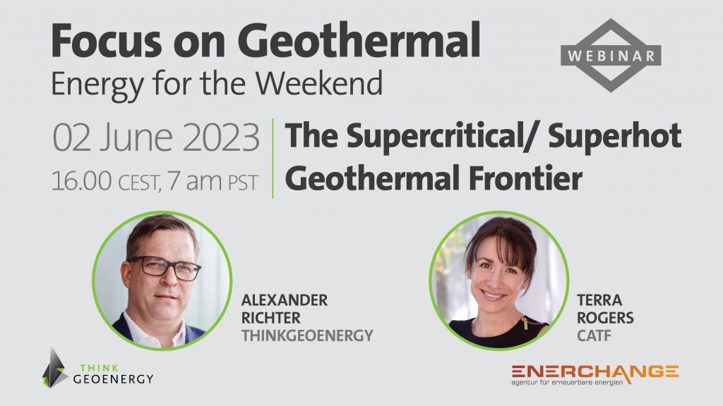 Webinar – The supercritical/ superhot geothermal frontier, June 2, 2023