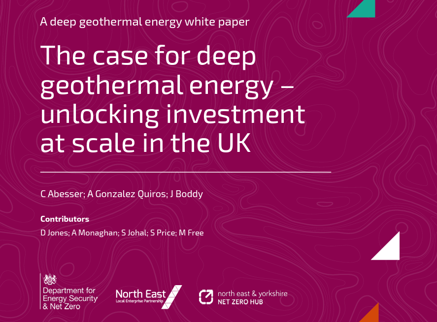White Paper published on deep geothermal potential in the UK