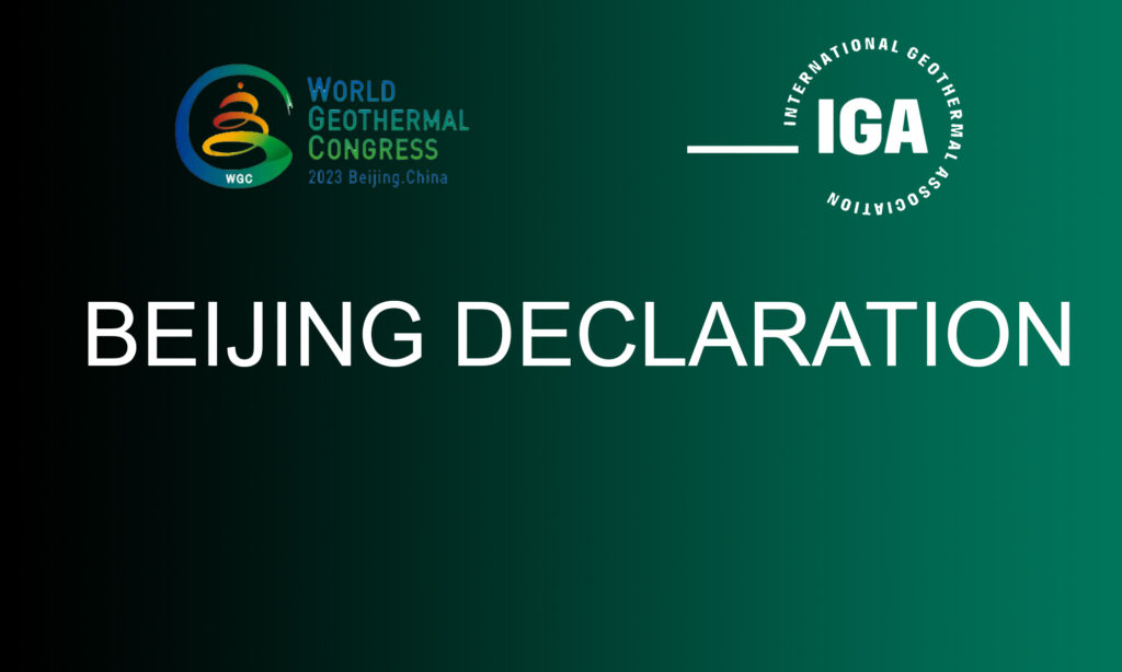 IGA calls for cooperation, public support for geothermal with Beijing Declaration