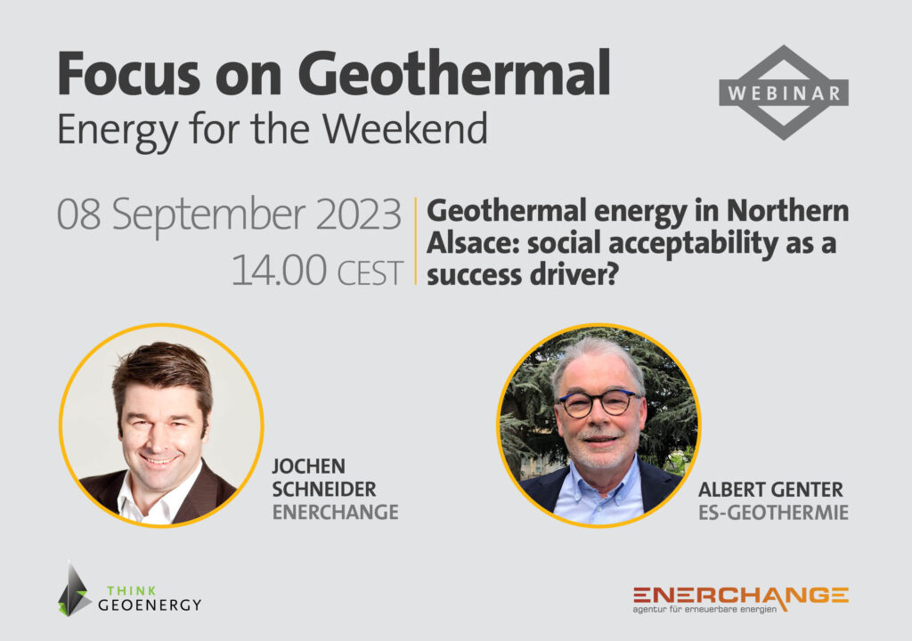 Webinar – Geothermal in Northern Alsace, France; 8 September 2023