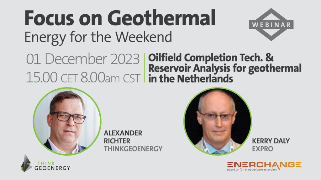 Webinar – Oilfield completion tech for geothermal in Netherlands, 1 December 2023