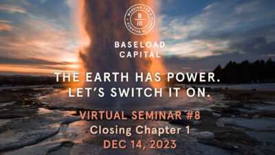 Registration open for Baseload Capital Virtual Seminar 8 – 14 December 2024