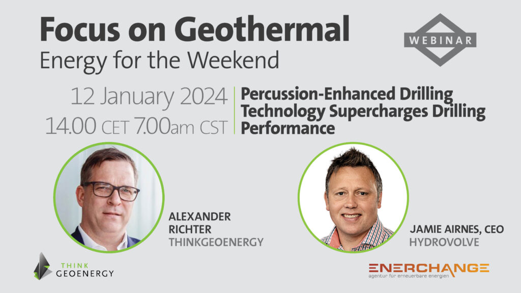 Webinar – Percussion-enhanced geothermal drilling, 12 January 2024