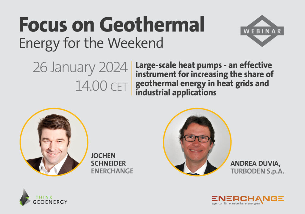 Webinar – Large-scale heat pumps for geothermal, 26 January 2024