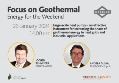 Webinar – Large-scale heat pumps for geothermal, 26 January 2024