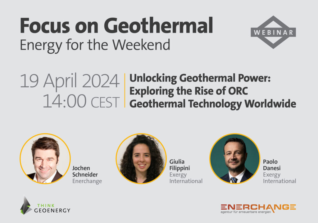 Webinar – The growth of geothermal ORC technology worldwide, 19 April 2024