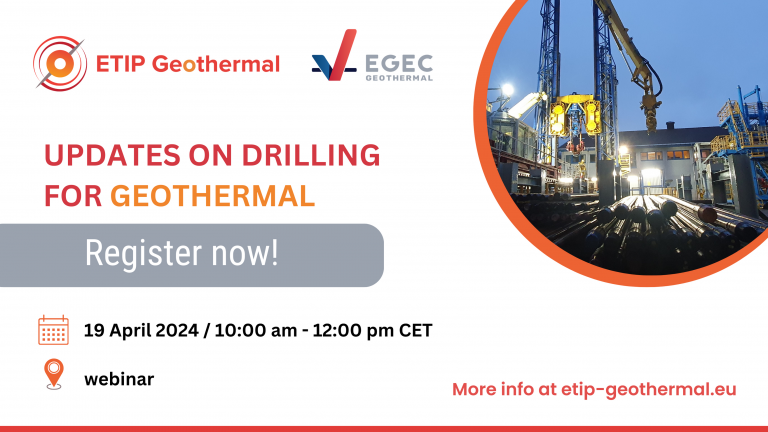 Call for presentations – Updates on Drilling for Geothermal webinar, 19 April 2024