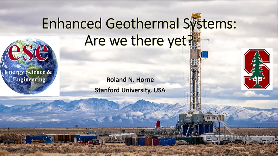 Lecture recording on EGS by Prof. Roland Horne available online
