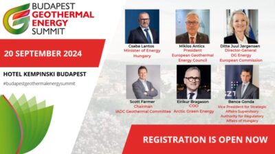 Early bird registration open for Budapest Geothermal Energy Summit, 20 September 2024