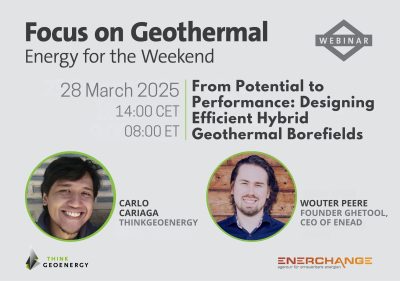 Webinar – Designing efficient hybrid geothermal borefields, 28 March 2025