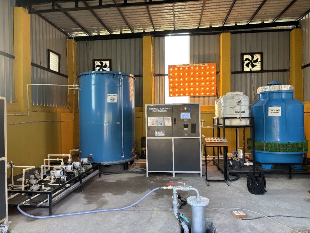 La minicentral ORC con energía geotérmica en Unai, Gujarat, India (fuente: Universidad de Energía Pandit Deendayal)