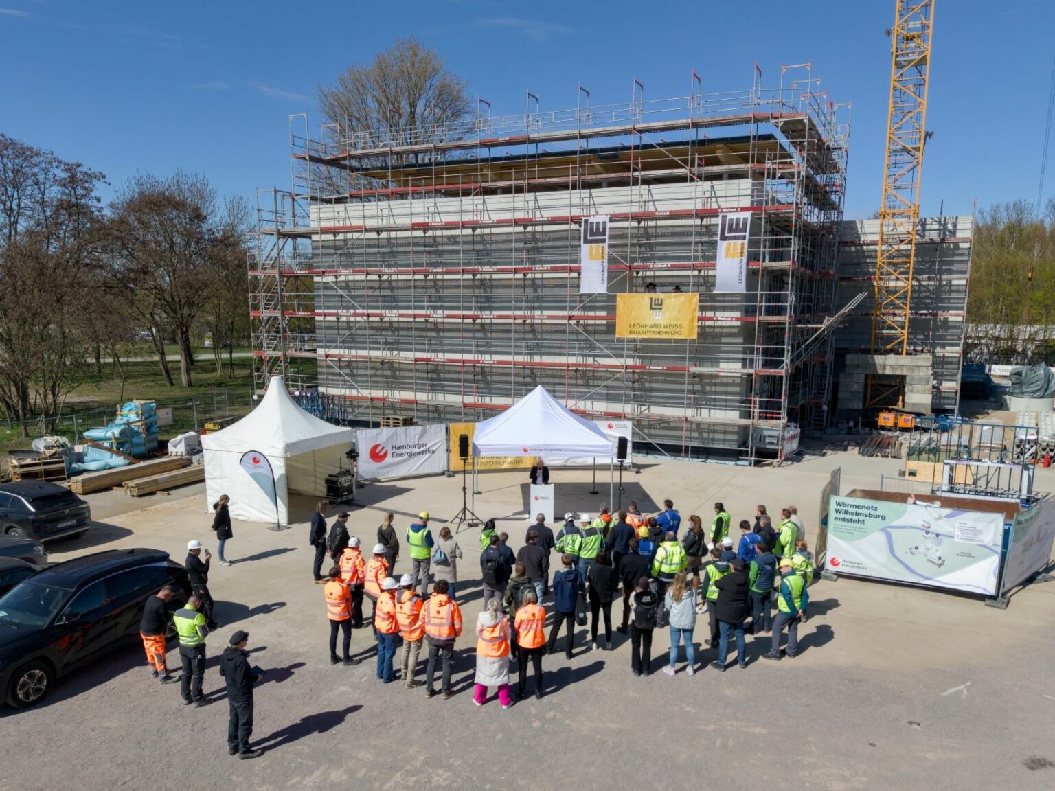Construction tops out on geothermal heating plant in Hamburg, Germany